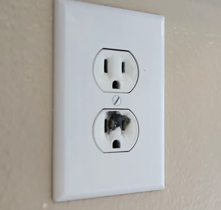 Damaged power outlet